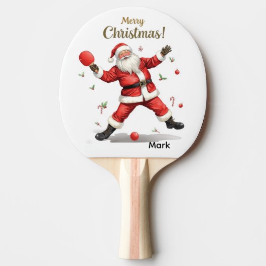 Ping Pong  Merry Christmas with Santa Claus Tafeltennisbatje (Voorkant)