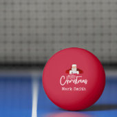 Ping Pong met Kerstman Vrolijk Kerstfeest Pingpongbal (Net)
