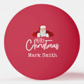 Ping Pong met Kerstman Vrolijk Kerstfeest Pingpongbal (Voorkant)