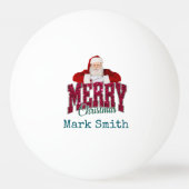 Ping Pong met Kerstman Vrolijk Kerstfeest Pingpongbal (Voorkant)