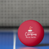 Ping Pong met kerstmuts Vrolijk kerstfeest Pingpongbal (Net)