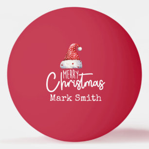 Ping Pong met kerstmuts Vrolijk kerstfeest Pingpongbal