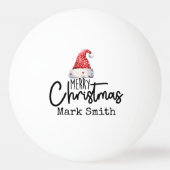 Ping Pong met kerstmuts Vrolijk kerstfeest Pingpongbal (Voorkant)