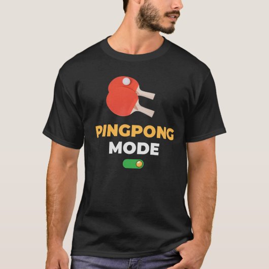 Ping Pong Mode Tafeltennisspeler T-shirt (Voorkant)