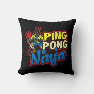 Ping Pong Ninja Design Table Tennis Kussen