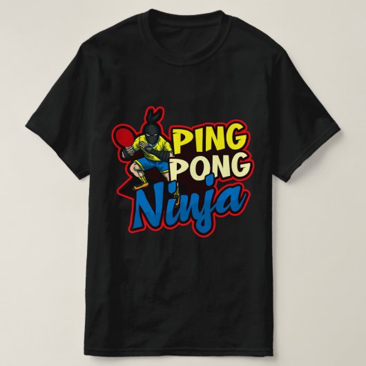 Ping Pong Ninja Design Table Tennis T-shirt (Design voorkant)