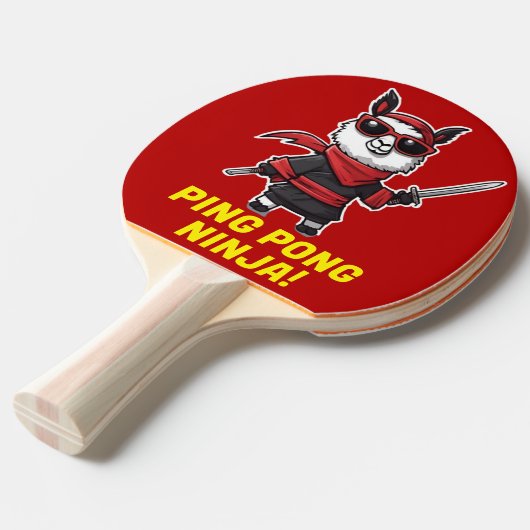 Ping Pong Ninja Grappige Llama Camo Cool Sports Ro Tafeltennisbatje (Voorkant Gekanteld)