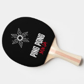 Ping pong ninja moderne rode en witte tekst tafeltennisbatje (Zijkant)