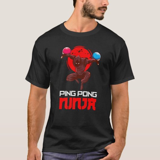 Ping Pong Ninja Speler Spel Sport Ping Pong T-shirt (Voorkant)