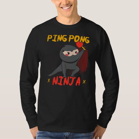 Ping Pong Ninja Table Tennis Player Paddle Sport T-shirt (Voorkant)