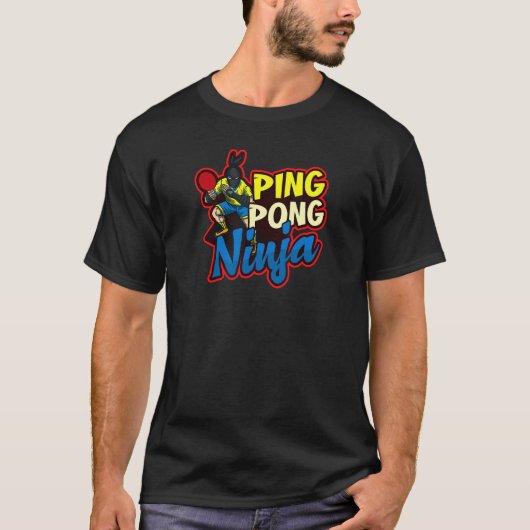 Ping Pong Ninja Table Tennis T-shirt (Voorkant)