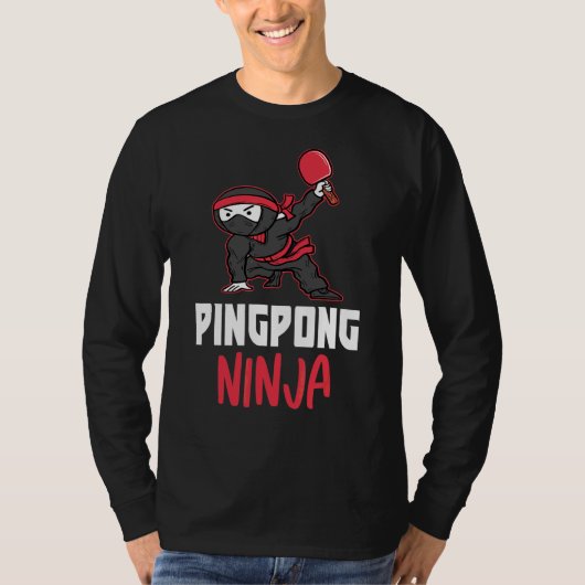 Ping Pong Ninja Table Tennis Table Paddleball Play T-shirt (Voorkant)