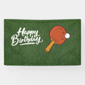 Ping Pong op groen gras Happy Birthday Spandoek (Horizontaal)