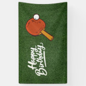 Ping Pong op groen gras Happy Birthday Spandoek (Verticaal)