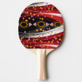 Ping Pong Paddle Abstract Rood Wit Zwart Tafeltennisbatje (Voorkant)