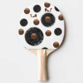 Ping Pong Paddle Abstract Zwart Circulair Tafeltennisbatje (Voorkant)