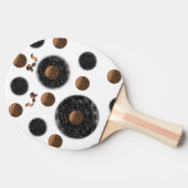 Ping Pong Paddle Abstract Zwart Circulair Tafeltennisbatje (Zijkant)