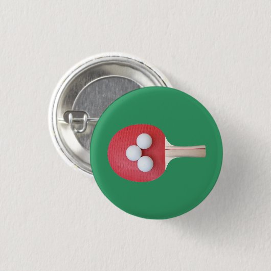 Ping Pong Paddle and Balls Ronde Button 3,2 Cm (Voorkant /achterkant)