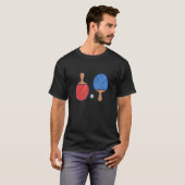 Ping Pong Paddle Ball Table Tennis Player Distress T-shirt (Voorkant volledig)