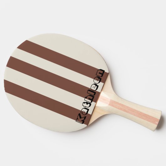 Ping Pong Paddle Beige Zwart Tafeltennisbatje (Zijkant)