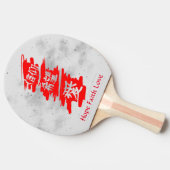 Ping Pong Paddle BLACK STARS KANJI HOPE FAITH LOVE Tafeltennisbatje (Zijkant)