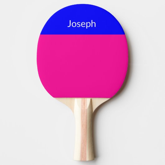 Ping Pong Paddle Blauw Roze Tafeltennisbatje (Voorkant)