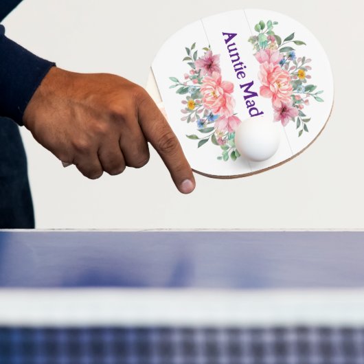 Ping Pong Paddle Bloemen Roze Pastel Tafeltennisbatje (Insitu)
