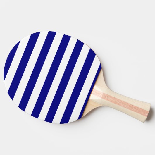 Ping Pong Paddle Blue & White Stripe Tafeltennisbatje (Zijkant)