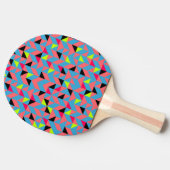 Ping Pong Paddle - Bright Neon Retro Patroon Tafeltennisbatje (Zijkant)