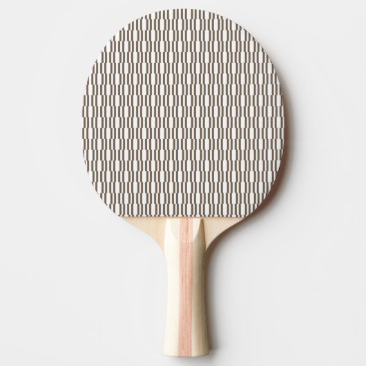Ping Pong Paddle Brown & White Stripe Square Tafeltennisbatje (Voorkant)
