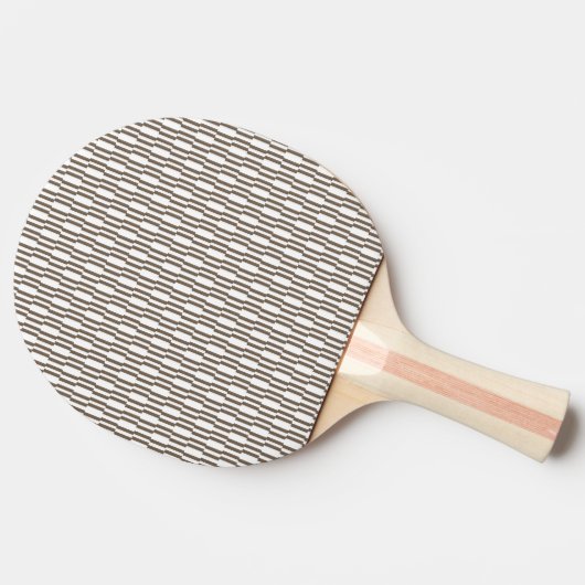 Ping Pong Paddle Brown & White Stripe Square Tafeltennisbatje (Zijkant)