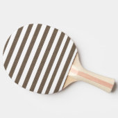 Ping Pong Paddle Brown & White Stripe Tafeltennisbatje (Zijkant)