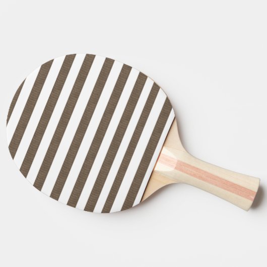 Ping Pong Paddle Brown & White Stripe Tafeltennisbatje (Zijkant)