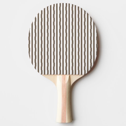 Ping Pong Paddle Brown & White Stripe  Tafeltennisbatje (Voorkant)