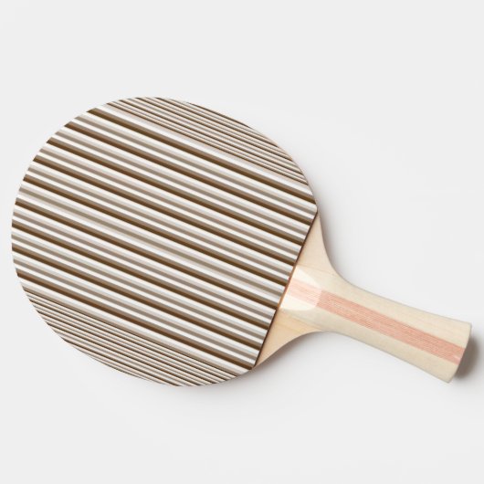 Ping Pong Paddle Brown & White Stripe Tafeltennisbatje (Zijkant)