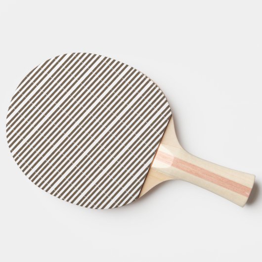 Ping Pong Paddle Brown & White Stripe  Tafeltennisbatje (Zijkant)