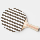 Ping Pong Paddle Brown & White Stripe Tafeltennisbatje (Zijkant)