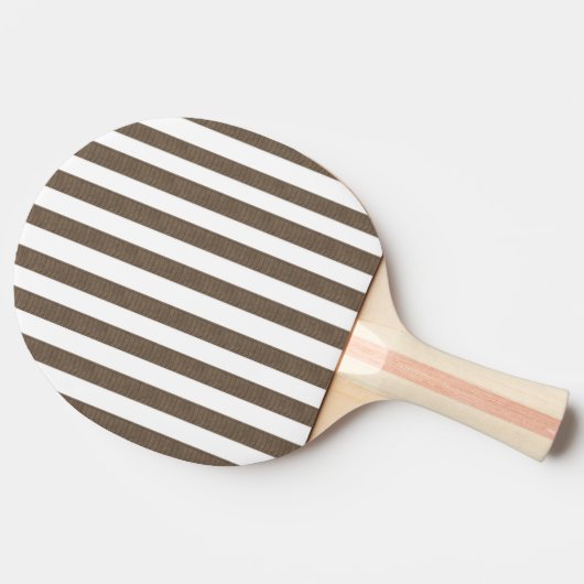 Ping Pong Paddle Brown & White Stripe Tafeltennisbatje (Zijkant)