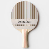 Ping Pong Paddle Bruin & Beige Streep Tafeltennisbatje (Voorkant)