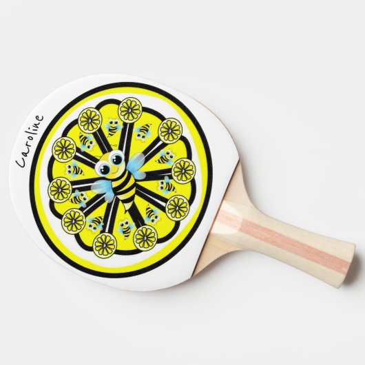 Ping Pong Paddle Citroen Bumblebee Tafeltennisbatje (Zijkant)