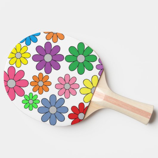 Ping Pong Paddle - Crazy Daisies! Tafeltennisbatje (Zijkant)