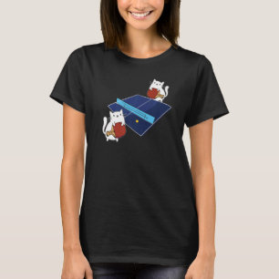 Ping Pong Paddle Dames Cat Table Tennis Player Ca T-shirt