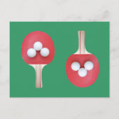 Ping Pong Paddle en Balls Briefkaart (Voorkant)