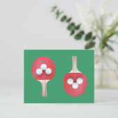 Ping Pong Paddle en Balls Briefkaart (Staand voorkant)