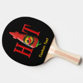 Ping-Pong-paddle, flesje met hete saus Tafeltennisbatje (Zijkant)