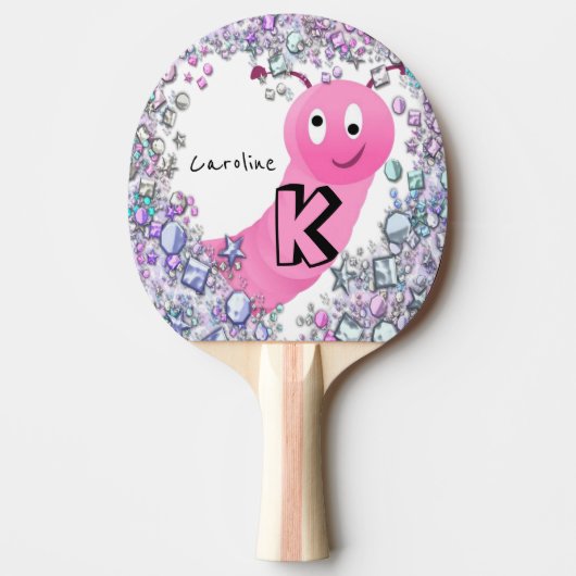 Ping Pong Paddle Floral Pink Tafeltennisbatje (Voorkant)