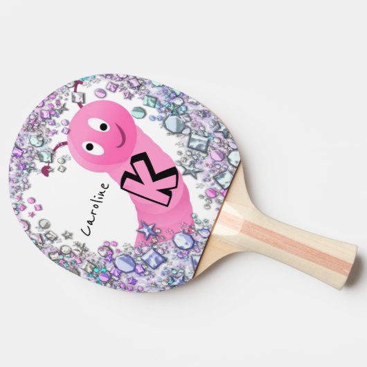 Ping Pong Paddle Floral Pink Tafeltennisbatje (Zijkant)