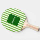 Ping Pong Paddle Green White Stripe Tafeltennisbatje (Zijkant)