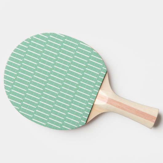 Ping Pong Paddle Green & White Stripe Tafeltennisbatje (Zijkant)