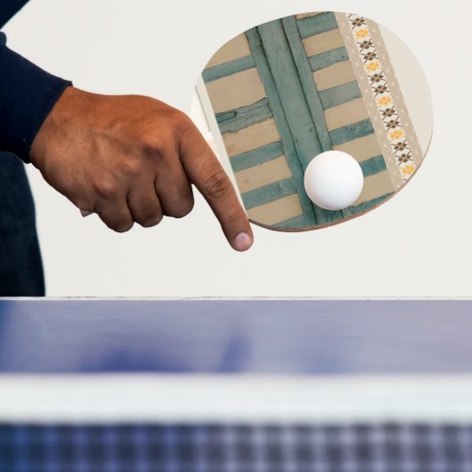 Ping Pong Paddle Groen & Beige Tafeltennisbatje (Insitu)